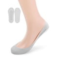 thumbnail image 3 of Gustave 6 Pairs Women No Show Socks Ultra Low Cut Liner Socks Non Slip Hidden Invisible Socks Thin Ice Silk Footies Socks for Flats Loafer Boat - Gray, 3 of 10