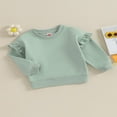 thumbnail image 3 of Chandails Décontractés à Col Rond pour Tout-Petites Filles, Volants, Manches Longues, Pulls, Hauts, Chemise, 3 of 7