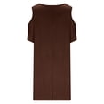 thumbnail image 4 of Yuyuzo Robes pour Femmes Grande Taille à Épaules Dénudées à Manches Courtes Col Ras du Cou Robe Mini Robe T-Shirt Décontractée avec Poches, 4 of 5
