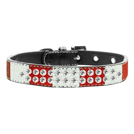 - Clear Jewel Two Row Candy Cane Ice Cream Collar Size 20