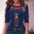 thumbnail image 1 of Hauts à Manches Longues pour Femmes Mode Femme Col Rond Imprimé Blouse T-Shirt Manches Longues Automne Hauts, 1 of 8