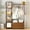 Brown, variant on Colourtree 65'' H X 39.4'' W X 11.4'' D Bamboo Clothing Garment Rack Clothing Rack Storage Shelves Garment Hanging With Door,Yellow