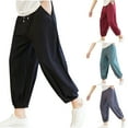 thumbnail image 5 of Handshe Men's Harem Pants Stylish Linen-Cotton Loose Fit Breathable Casual Sweatpants, 5 of 8