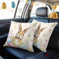 thumbnail image 4 of Easter Decorative Throw Pillow Covers 20x20 Inch Set of 2 Easter Eggs Bunny Home Decor Pillow Cases for Couch, Spring Floral Rabbit Vintage Cushion Case for Living Room Bedroom Bed Car Chair, 4 of 9