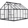 thumbnail image 5 of MUCHANT 8x10 FT Greenhouse for Outdoors, Walk-in Large Aluminum Frame Greenhouse with Quick Setup Structure and Roof Vent for Garden Backyard, Black, 5 of 7