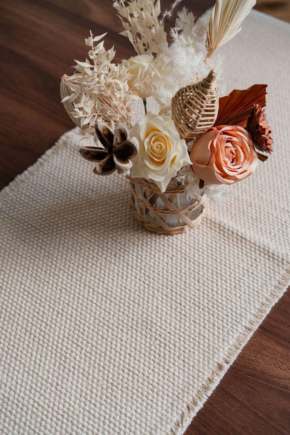 Fabstyles Chemin de table Bali 100 % coton – Lavable en machine au quotidien, chemin de table épais 35,6 x 182,9 cm pour table de salle à manger, de cuisine et d'extérieur