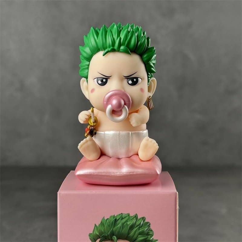 Newly Zoro Anime Figure Pacifier Baby Roronoa Zoro Figures 9cm/3.5inch Cosplay PVC Action Figure Statues Cake Topper Figure Decoration