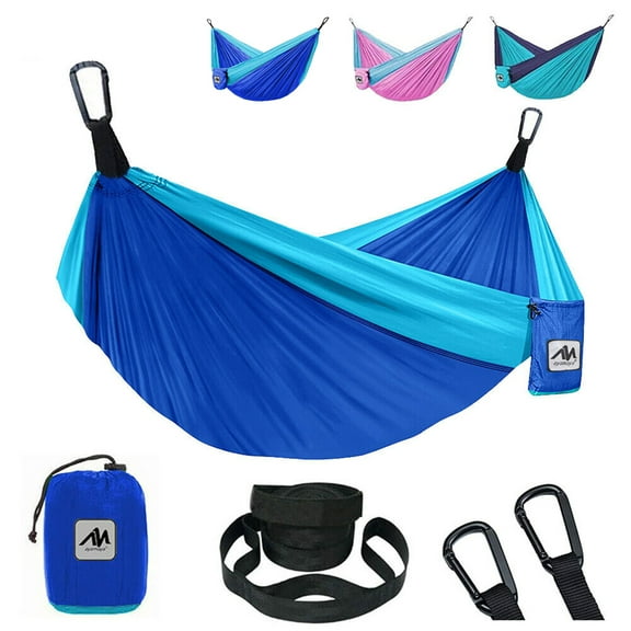 HOMEYA Kids Hammock, Portable Small Camping Hammock for Outdoor/Indoor with Tree Straps and Carabiners, Dark Blue