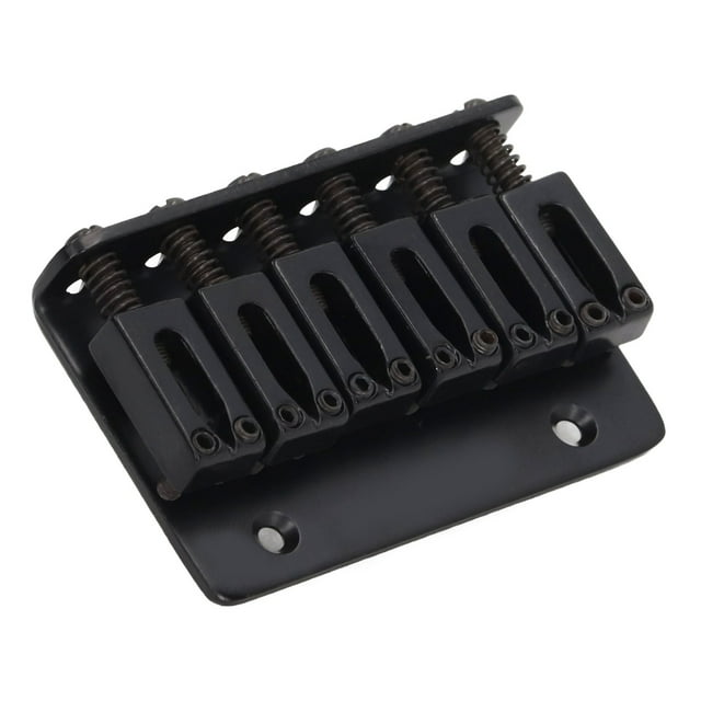 Guitar Hardtail Bridge Set, Iron Intonation Improving Robust Guitar Fixed Saddle Bridge 6 String Decorative For Maintenance Silver,Black,Gold