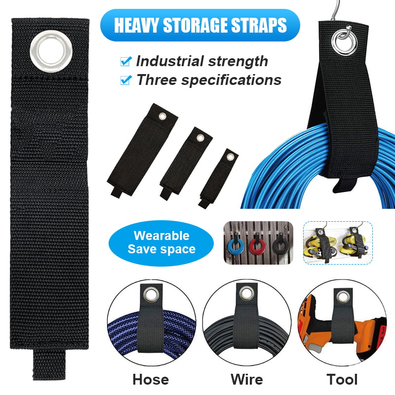 Heavy Duty Storage Straps Extension Cord Holder Fit with Garage Hooks Organizer 