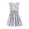 thumbnail image 1 of Vestido PATPAT Vintage Boho Floral con Volantes y Cinturón 5-6 Años, 1 of 8