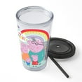 thumbnail image 5 of CafePress - Peppa Pig: My Family - 16 Ounce Classic Clear Insulated Double Wall Tumbler Cup with Lid Straw , Reusable, 5 of 5