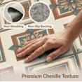 thumbnail image 6 of ODIKA 6'x9' Washable Area Rug Non-Slip, Chair-Friendly, Boho Hallway Traditional Border Featuring Symmetrical Flower for Dining Room, Under Table, Office Décor, 6 of 7