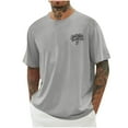 thumbnail image 2 of HOMADLES Mens T Shirts Crewneck Print Soft Beach Casual Short Sleeve Light Gray 4XL, 2 of 4