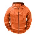 thumbnail image 5 of Men's Winter Raglan Sleeve Hoodie Soft Fleece Full Zip Athletic Jacket Wind Resistant Loose Causal Hoodies, XL, 5 of 7