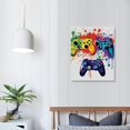 thumbnail image 3 of ARISTURING Watercolor Gamers Canvas Wall Art Video Game Canvas Print Game Controllers Canvas Painting Game Room Wall Decor Framed Best Gamer Gifts, 3 of 4