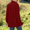 thumbnail image 4 of CENGNIAN Women's Lightweight Long Cardigan,Ladies Open Front Long Sleeve Sweaters with Pockets,Womens Fall Casual Loose Tops,Red,Size S, 4 of 7