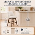 thumbnail image 5 of SESSLIFE Beige Bar Stools with Back Set of 2, 26" Counter Height Swivel Bar Stools, Upholstered Farmhouse Counter Stools with Solid Wood Legs, Bar Chairs for Kitchen Island & Home, 5 of 11