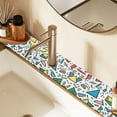 thumbnail image 2 of Yayeee Faucet Mat for Kitchen Sink 14.7" Diatomite Long Splash Guard Pad, Blue Triangles, 2 of 7