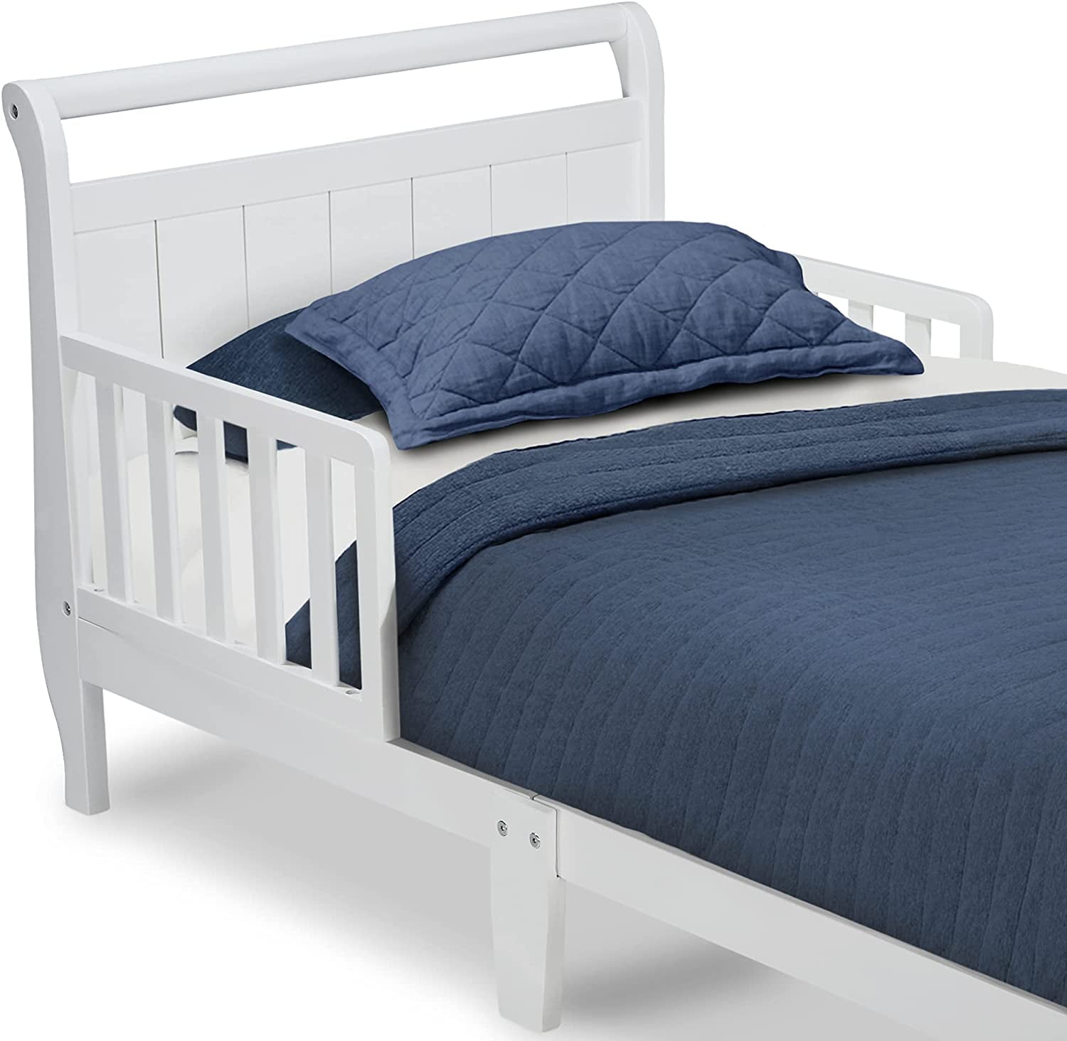Delta Children Wood Sleigh Toddler Bed - Greenguard Gold Certified, White