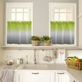 thumbnail image 4 of Green and Grey Kitchen Curtain Valance and Tiers Set Ombre Green Gray Rod Pocket Kitchen Tier Curtain Valance Set 3 Piece Gradient Gradual Modern Window Curtain Valance Tier Set for Bedroom 54x36 inch, 4 of 6