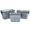 thumbnail image 1 of IMAX Z78274-3 Marin Galvanized Rectangular Planters - Gray, Set of 3, 1 of 1
