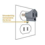 Cable Matters (3-Pack) Polarized Grounding Adapter in Grey (Allows A 2-prong Outlet To Accept 3-prong Plugs)