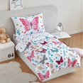 thumbnail image 2 of Ropa de cama PERFEMET para niñas pequeñas, 4 piezas, mariposas, rosas y florales, 2 of 7