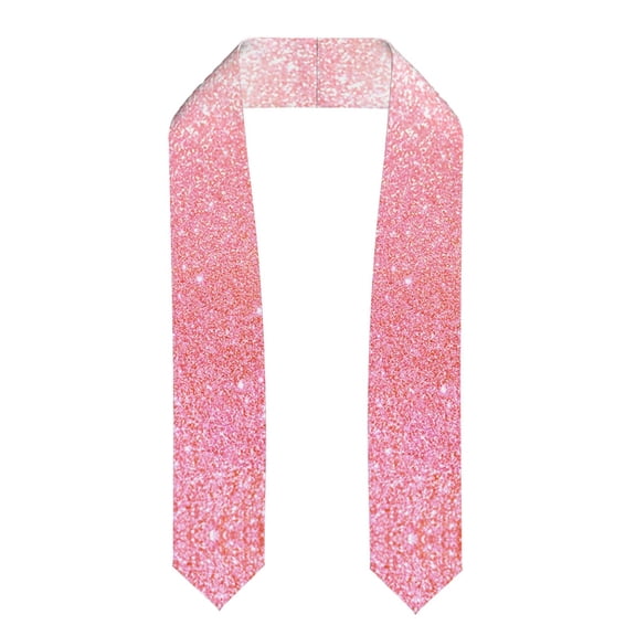 Kdxio Sparkly Pink Glitter Graduation Stole Class, Graduation Sash, Unisex Adult 36" Academic Commencements-Flattened