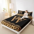 thumbnail image 4 of Erosebridal Cheetah Animal Print Kid Queen Sheet Sets, Princess Bow Initial W Bed Set, 4pcs, 4 of 5