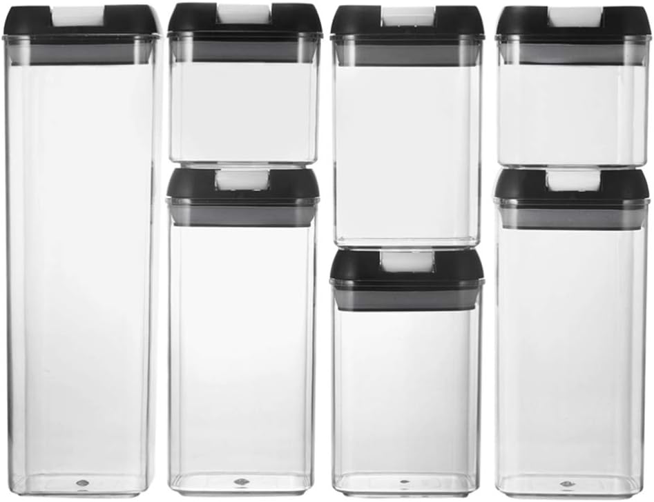 Terrarium 7pcs Kitchen Storage Jars Sealed Plastic Jars Transparent Storage Bottles Clear