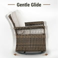 thumbnail image 3 of OPOHORO 2 Piece Wicker Patio Chairs with 5-Inch Wide Armrest and Thick Cushion, Brown/Beige, 3 of 7