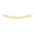 thumbnail image 5 of 3 Pieces 2024 Gold Congratulations Graduation Banner Triangle Flag Banner Vintage Sequin Congratulations Banner Pennant for Wedding Baby Shower Graduation, 5 of 5
