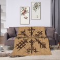 thumbnail image 1 of ZNDUO Brown Norse Viking Grunge Pattern Throw Blanket, Lightweight Cozy Soft Throw Blanket for Couch, 60"x50" Throw Blankets for Bed, 1 of 8