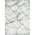 thumbnail image 2 of HR Ultra-Soft Cobalt White and Shadow Shaggy Rug with Elegant Marble Pattern  Luxurious High Pile Area Rug for Contemporary Home Dcor, 2 of 5