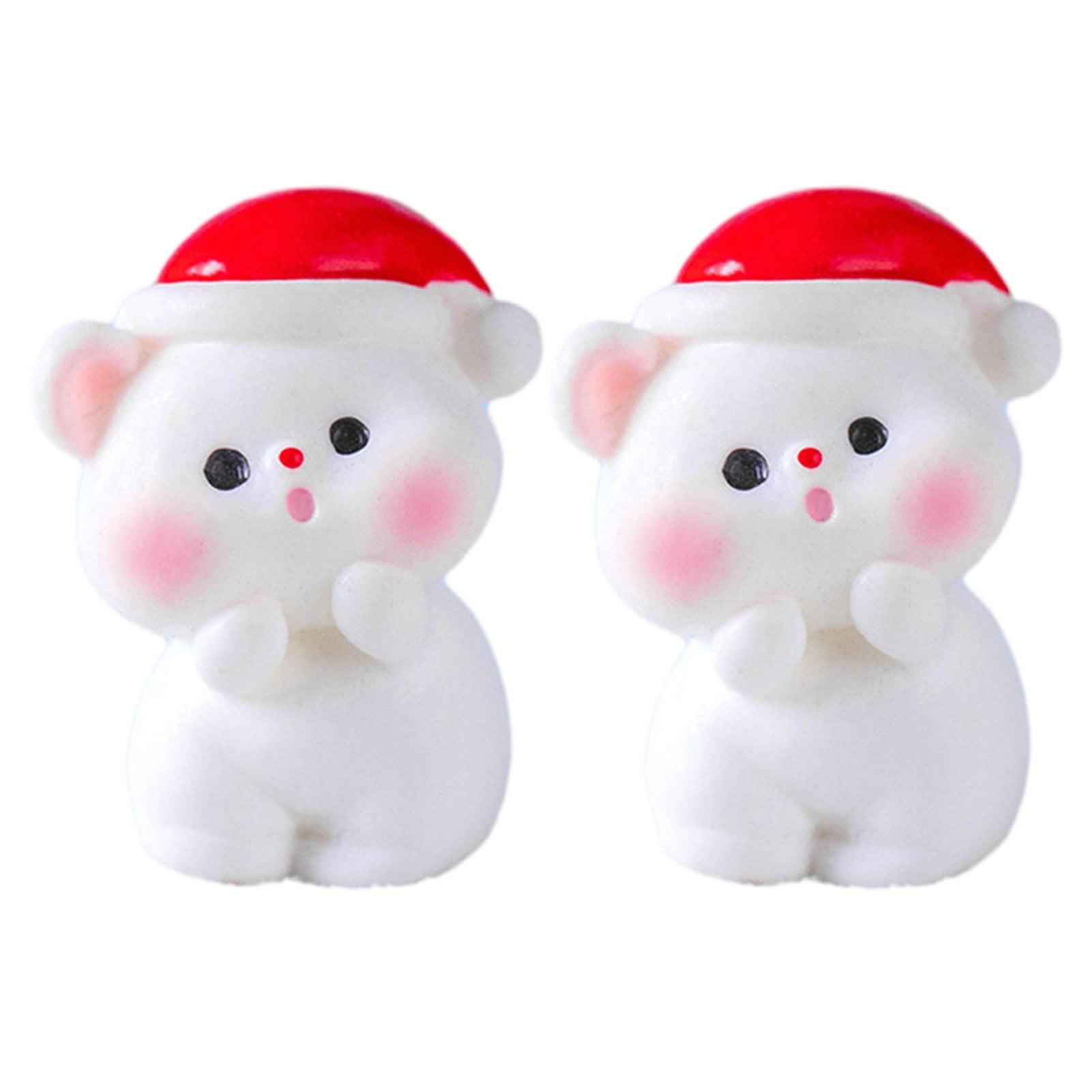 CSChome Christmas Bear Ornament Christmas Bear Ornament Set Mini Cartoon Holiday Desktop Decoration