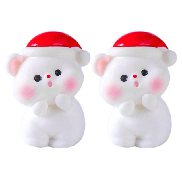 CSChome Christmas Bear Ornament Christmas Bear Ornament Set Mini Cartoon Holiday Desktop Decoration