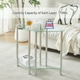 thumbnail image 6 of Glass End Table Side Table 2-Tier Triangle Nightstand Storage Shelves Chrome Finish Contemporary Furniture Home Living Room Clear Triangular, 6 of 9