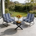 thumbnail image 6 of Outdoor Patio Cushion Covers 4 Pack Navy Blue White Stripes Patio Chair Cushion Covers with Ties and Zipper Modern Vertical Lines Waterproof Outdoor Seat Cushion Covers for Patio Furniture 20"x18", 6 of 9
