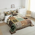 thumbnail image 3 of YST Rv Camper Theme Bedding Set Toddler,Kids Happy Camping Comforter Set Rustic Cabin Room Decor,Travel Trailers Accessories Camper Quilts for Bunk,Patchwork Buffalo Plaid Comforter Set 2Pcs, 3 of 5