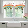 thumbnail image 4 of St Patrick's Day Tie Up Curtains 45 Inches Long, Kitchen Window Curtains Over Sink, Green Shamrock Gnomes Love Star Rainbow Spring Small Window Curtains Balloon Curtains Valances for Bedroom 34"x45", 4 of 8