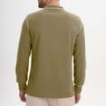 thumbnail image 5 of Men's Henley Shirts Big and Tall Long Sleeve Casual Classic Button T-Shirts Fall Crew Neck Loose Tops for Men (Army Green M), 5 of 5