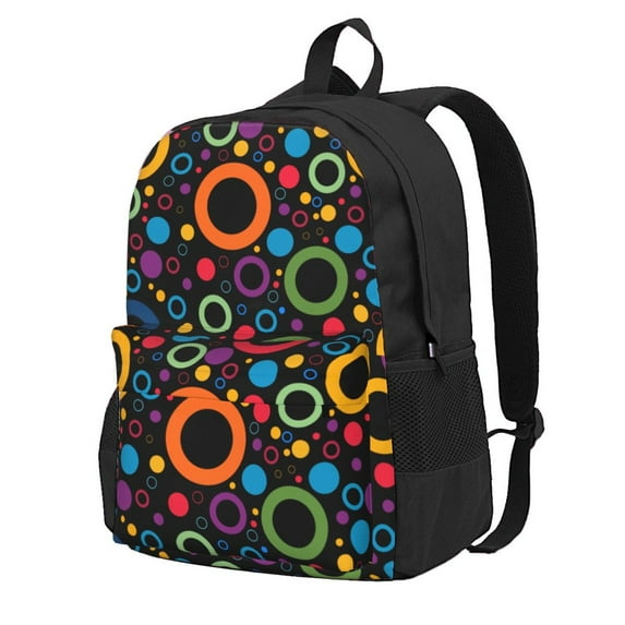 XMXY Creative Ring Circle Backpack Laptop Bag for Women, School Bookbag Lightweight Backpack for Travel Casual Work Backpack Black
