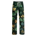 thumbnail image 4 of TQWQT Women's Pajama Pants Clover St. Patrick Day Comfy Shamrock Pj Pants Baggy Shamrock Funny Pajama Pants Cotton Drawstring Sleep Yoga Pajama Bottom 3XL, 4 of 6
