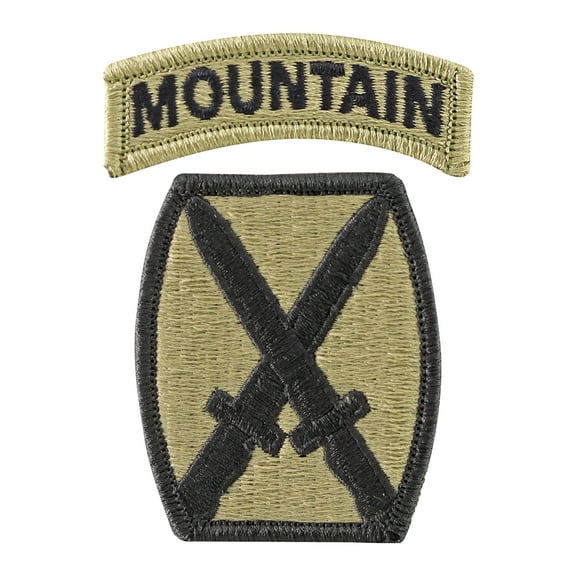 10th Mountain Division with Mountain Tab OCP Hook & Loop Patch
