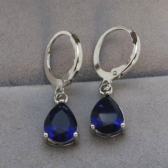 KDSJSXW Earrings for Women Luxury Temperament Diamond Geometric Circle Earrings Personality Earrings Gold Pearl Earrings Earrings Gold Studs Earrings for Women(Dark Blue,One Size)