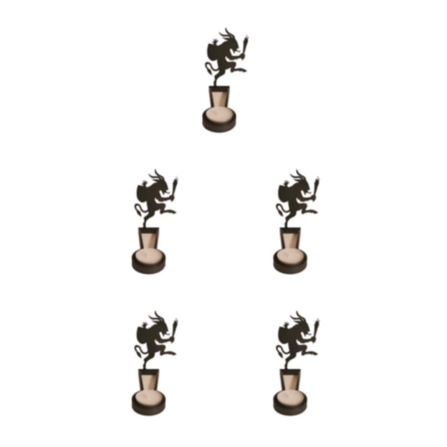 Transemion Stainless Steel Classic Pattern Candle Holders With Vivid Images For Halloween Decor Spooky B 5Set