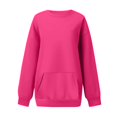 thumbnail image 6 of UDAUDU Crewneck Sweatshirts Women Oversized Preppy Sweatshirt Loose Fit Cute Hoodies Y2K Fall Fleece Pullover with Pocket Hot Pink XL, 6 of 9