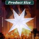 thumbnail image 2 of Linterna de papel navideña en forma de estrella de 17,7 pulgadas, grande, hueca, en forma de estrella, blanca, luces de papel de estrella de 7 puntas, sombra blanca, 2 of 5