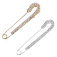 thumbnail image 1 of 6 Pcs/set Sweater Brooch Pin sweater badge pin Scarf Shawl Pearl Rhinestone Clip Clothes Breast Badge Pin, 1 of 8
